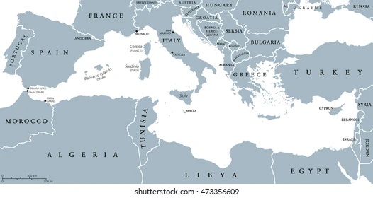 Map of Europe and the Mediterranean showing SAGA partner locations